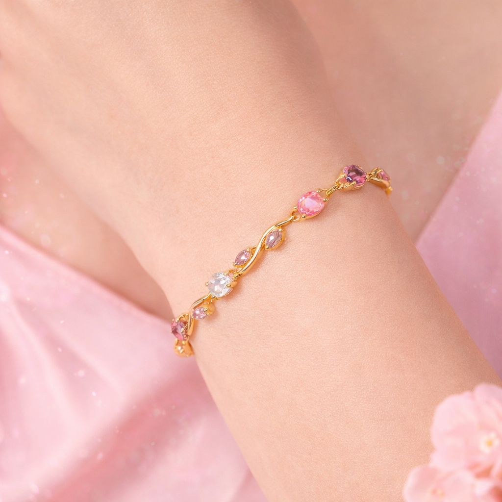 Tulip Floral Bracelet -18K Coquette Flower Bracelet