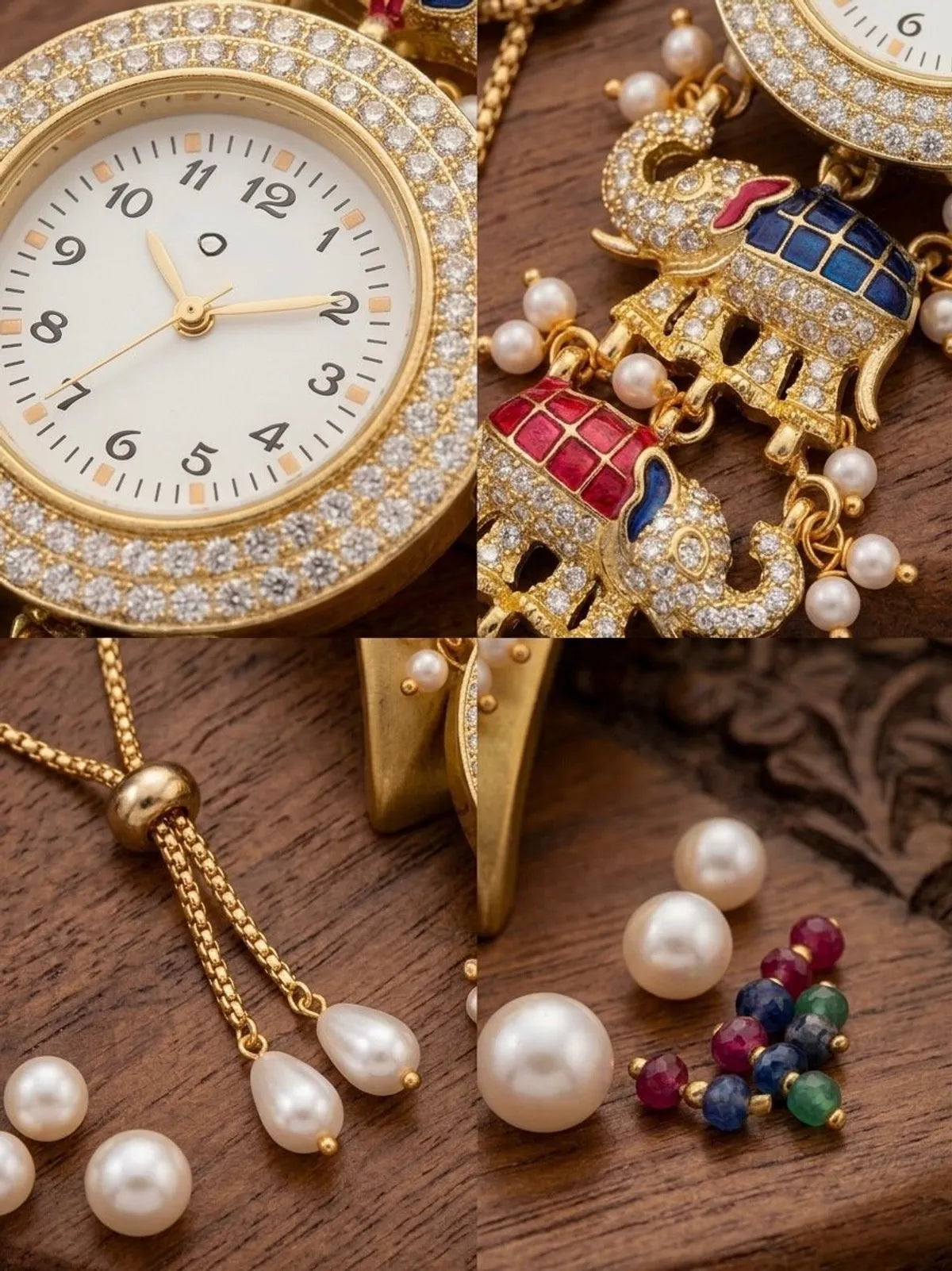 Gajraj Heritage Meenakari Watch/ Handcrafted Elephant Motif Royal Bracelet