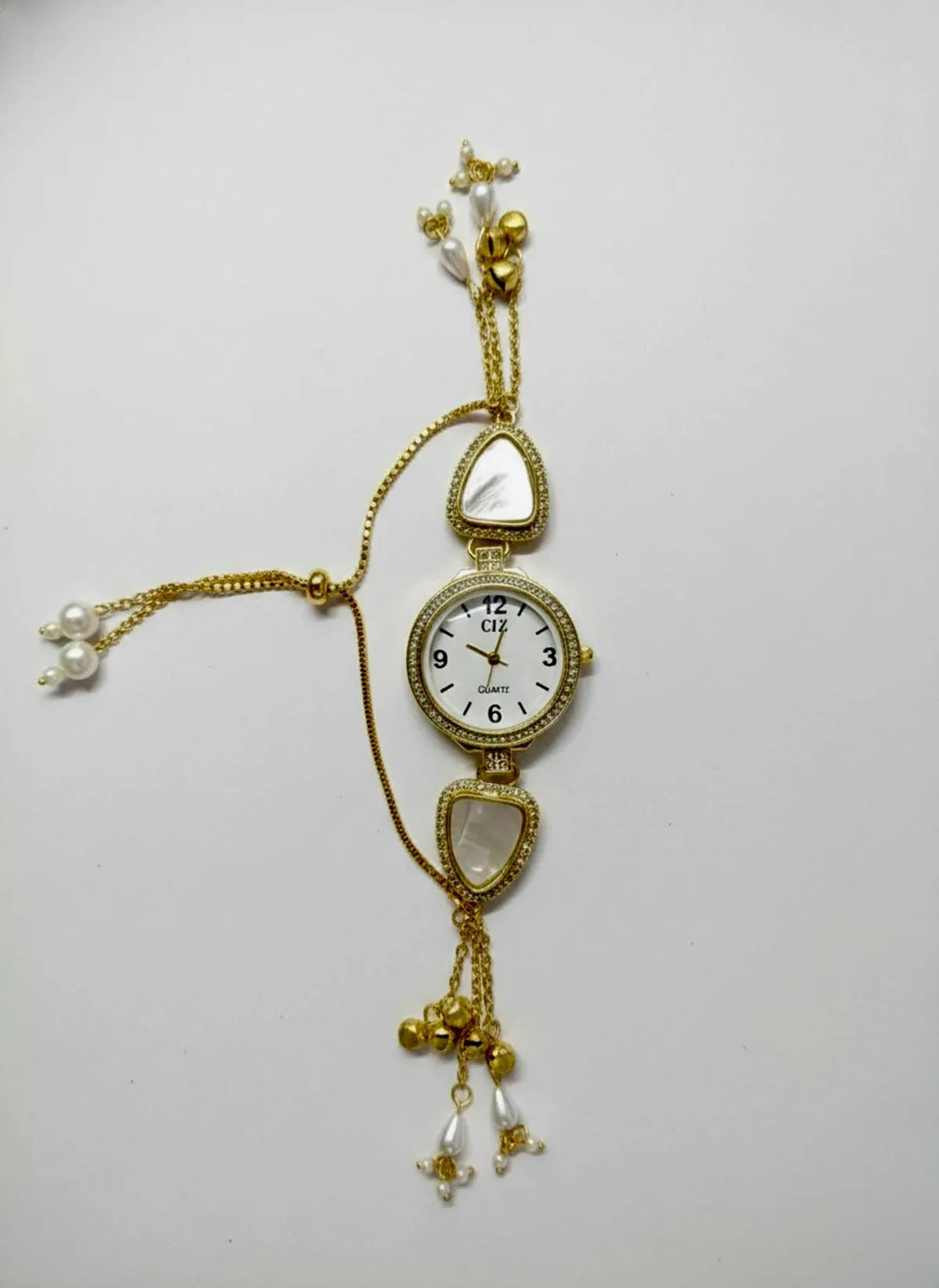 Gold-Plated Womens Ethnic Boho Bracelet Watch Designer