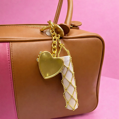 Compact Mirror Key Chain with Lipstick Holder
