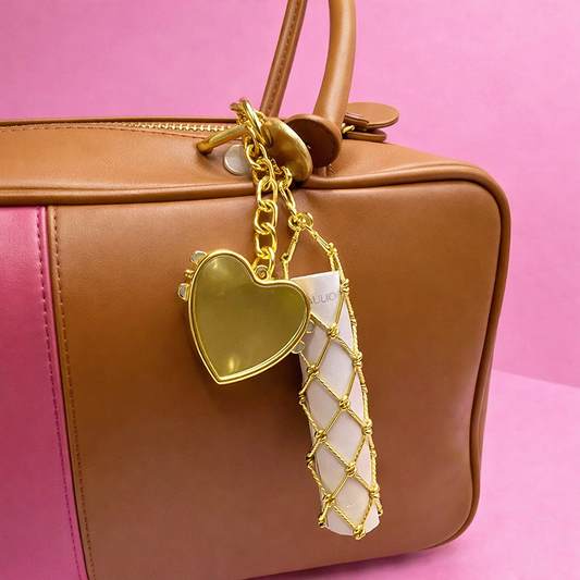 Compact Mirror Key Chain with Lipstick Holder