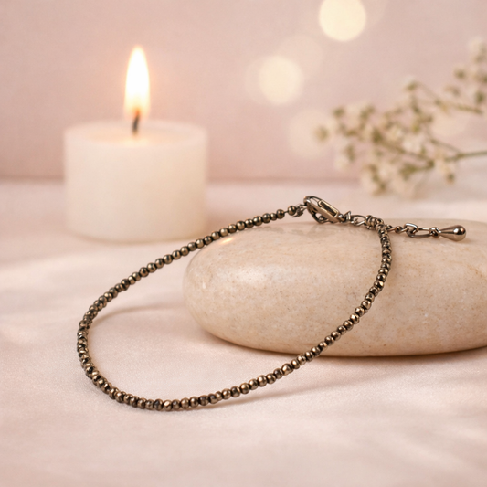 Raw Pyrite Anklet