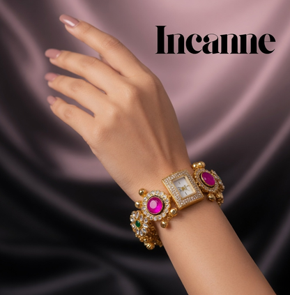 18k Gold Plated Rani Noir Kashmiri watch.