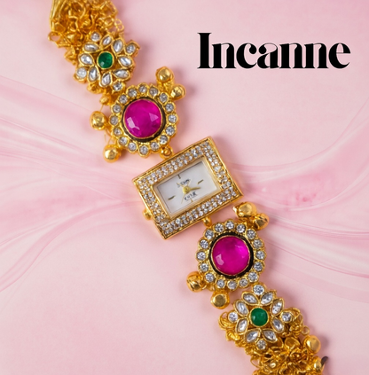 18k Gold Plated Rani Noir Kashmiri watch.