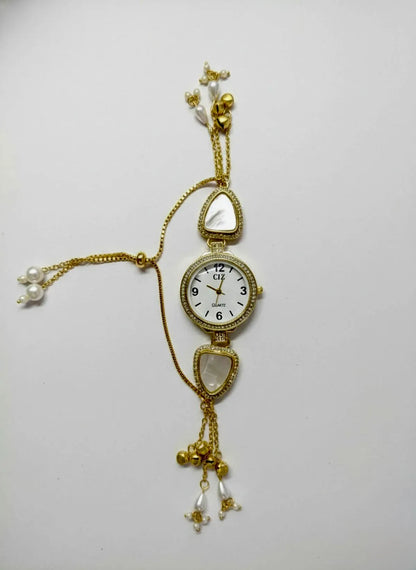 Gold-Plated Womens Ethnic Boho Bracelet Watch Designer